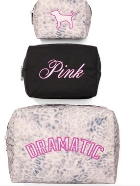 PINK by Victoria's Secret Makeup Bag Trio Leo Haze NEW MSRP $44.95 PINK Dog